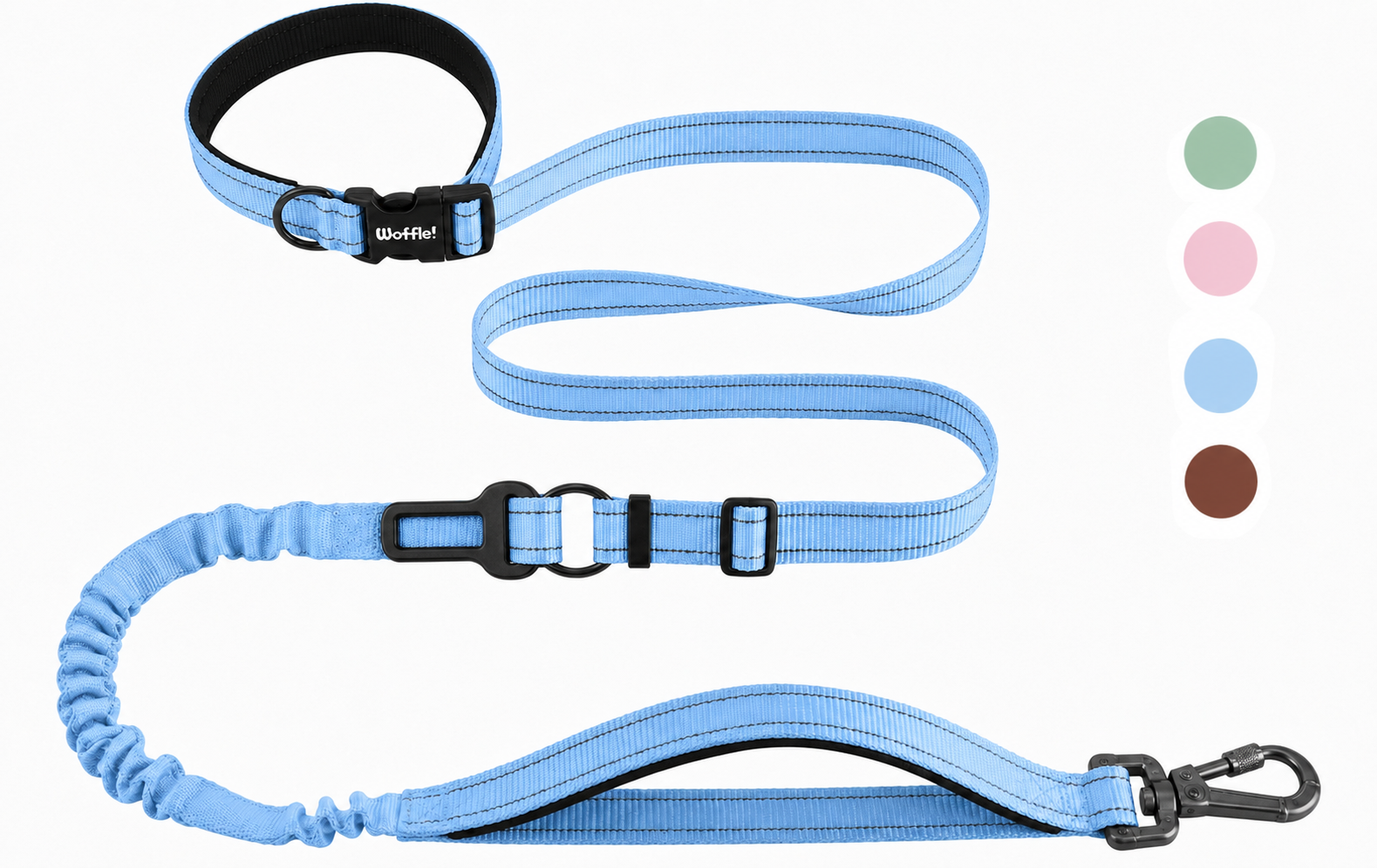 Hands Free Dog Leash with Car Seat Belt Clip for Walking Running and Training