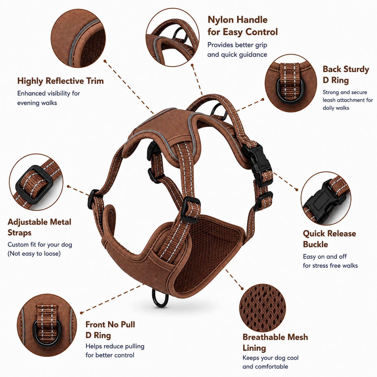 Woffle No Pull Dog Harness for Outdoor Training Walking