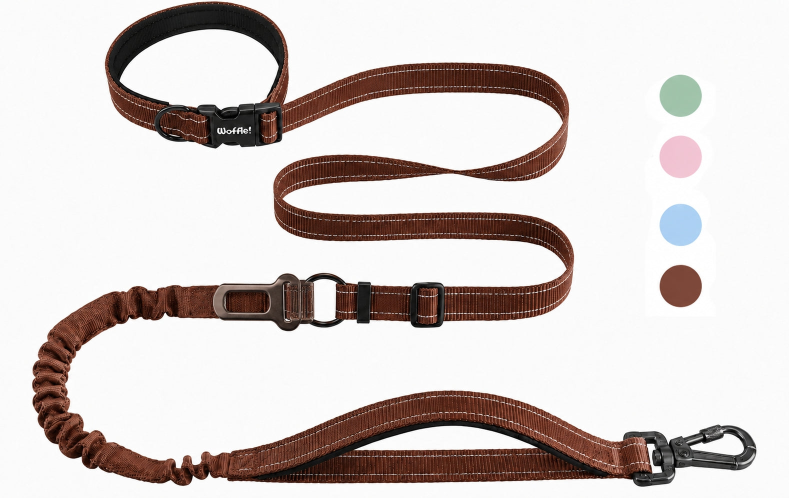 Hands Free Dog Leash with Car Seat Belt Clip for Walking Running and Training