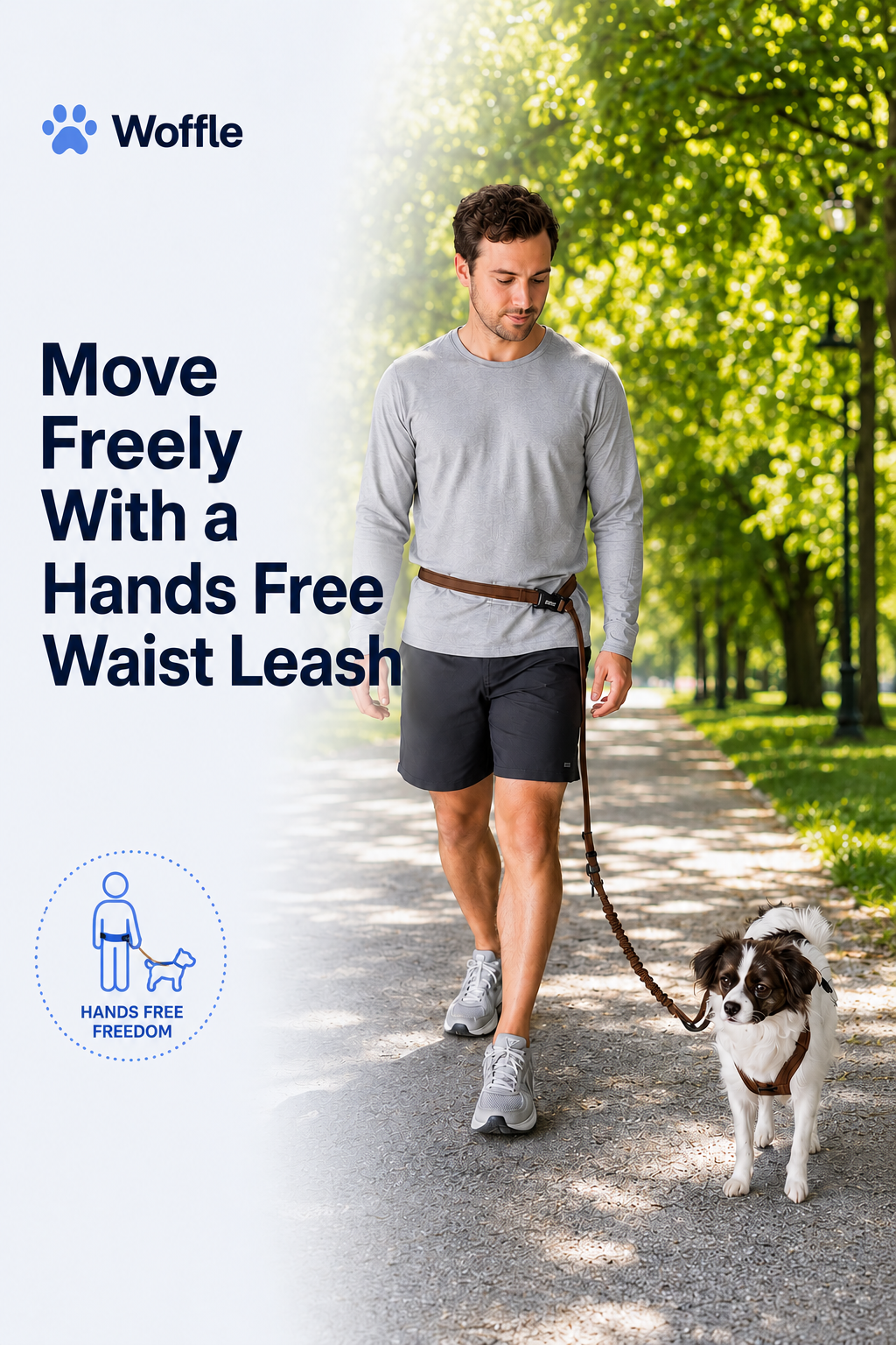 Hands Free Dog Leash with Car Seat Belt Clip for Walking Running and Training