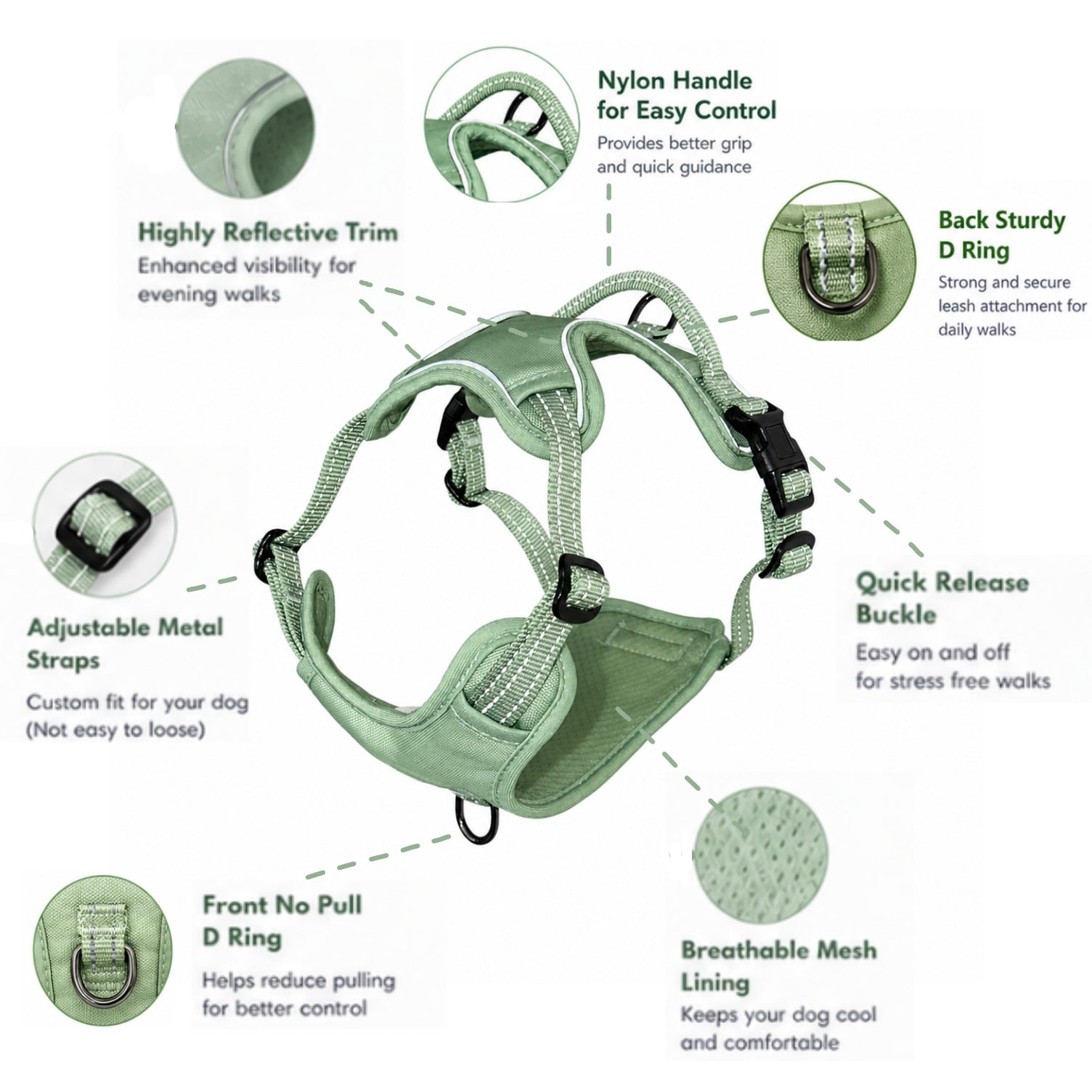 Woffle No Pull Dog Harness for Outdoor Training Walking