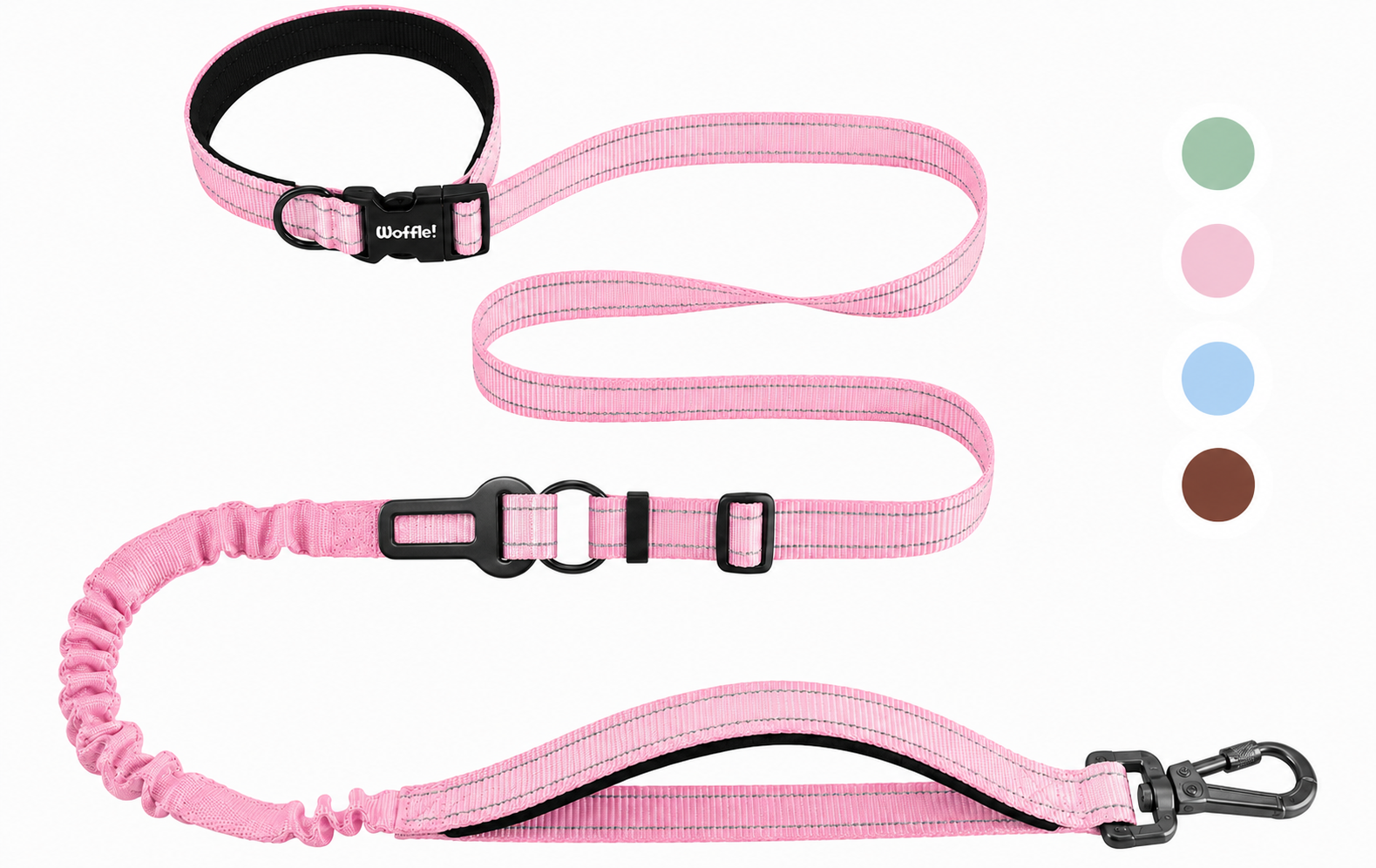 Hands Free Dog Leash with Car Seat Belt Clip for Walking Running and Training